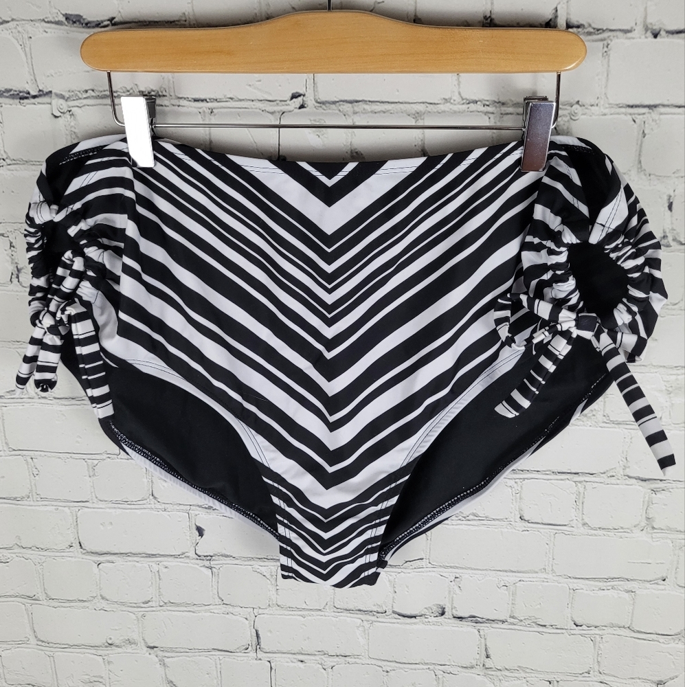 SWIMSUITS FOR ALL | striped tie keyhole side swim bikini bottoms